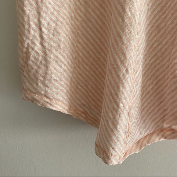 Paige Rylen 100% linen light pink stripe tank top with twist straps. - Picture 6 of 6